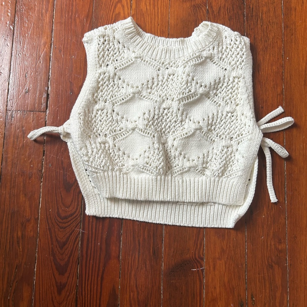 Altar'd State White Knit Sweater Vest